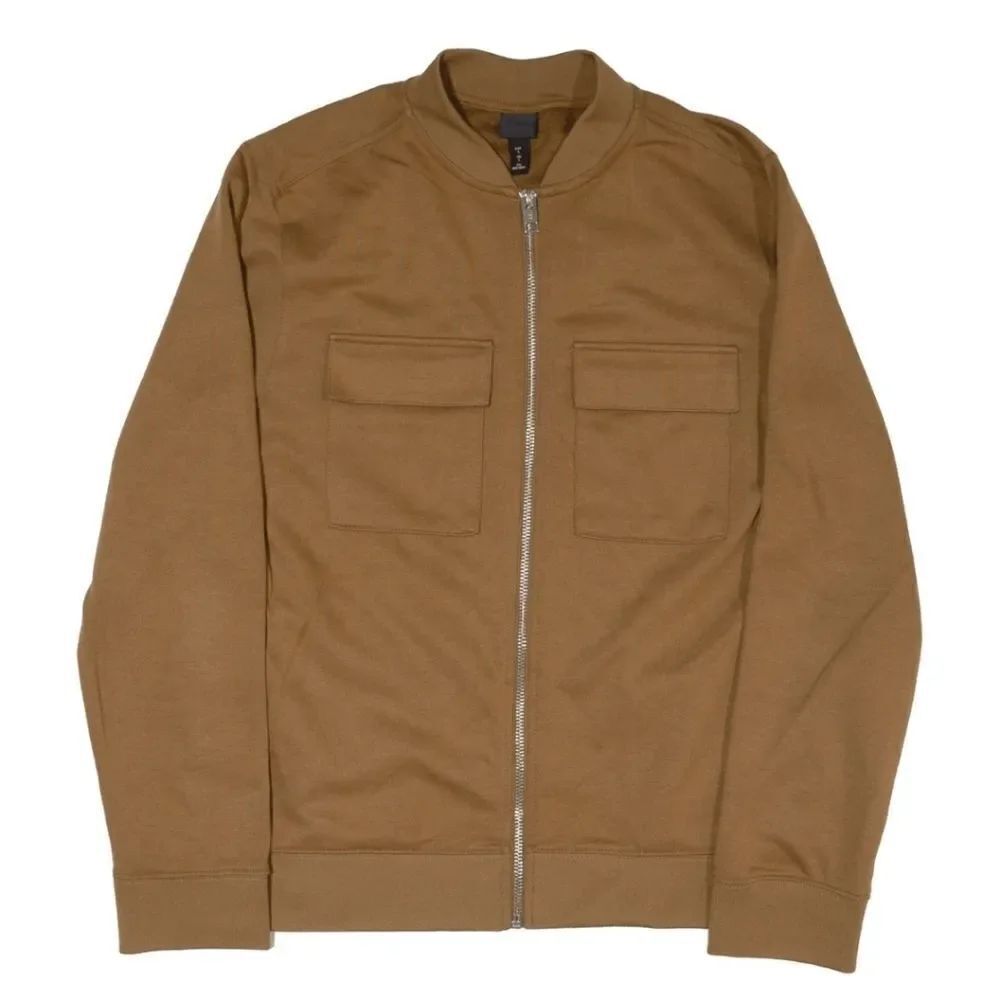 H&M XL Sepia Brown Bomber Pockets Zipper Longsleeves Men's Jacket